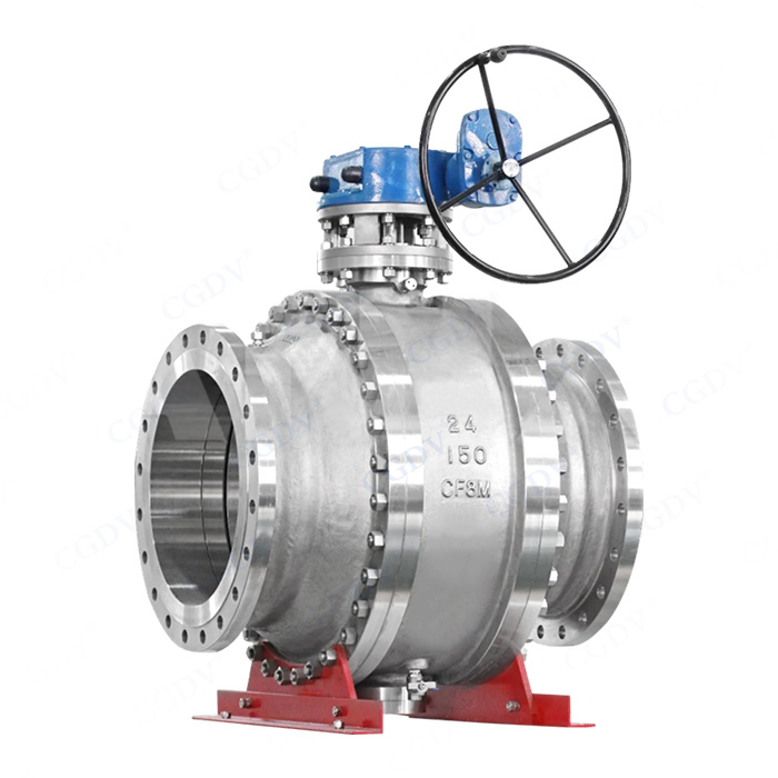 Large diameter flange ball valve