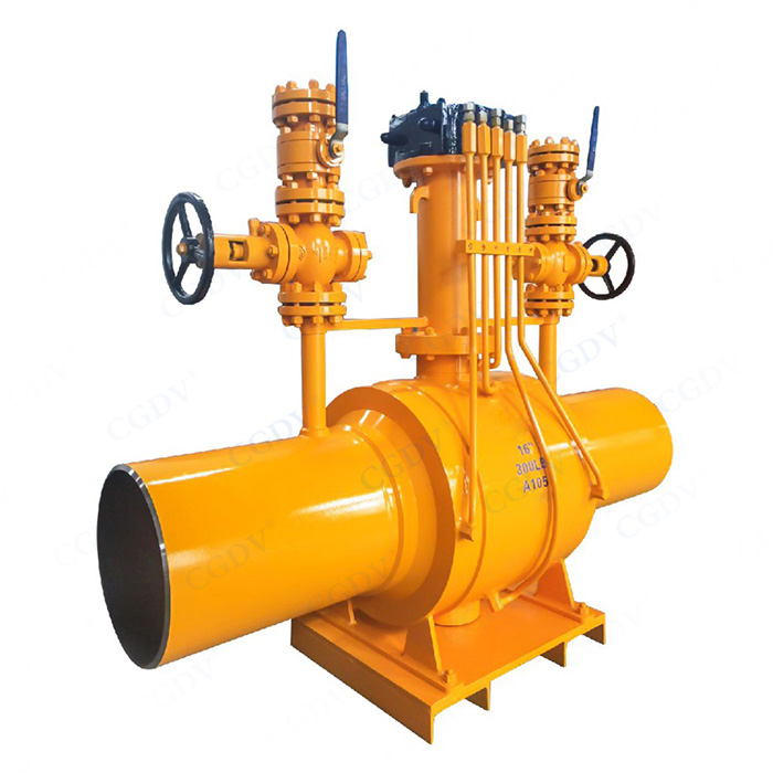 Directly buried release type fully welded ball valve